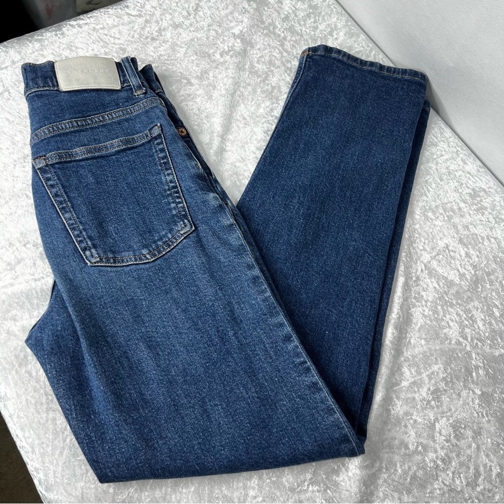 Everlane Size 24 Regular The way High Jean Organic Cotton Blue Denim  Button Fly